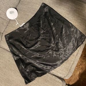 NWT black satin mini skirt